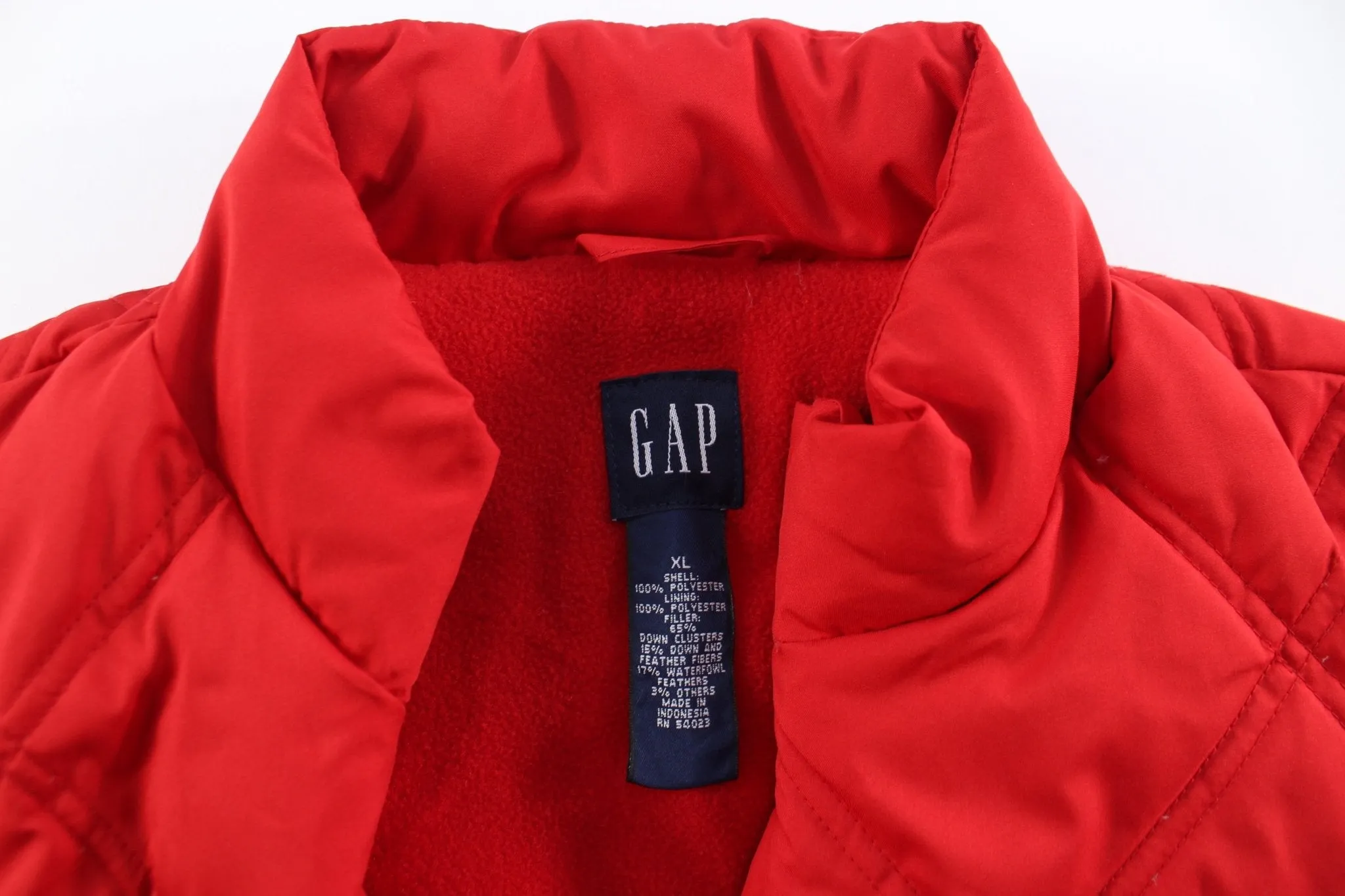 Gap Red Quilted Zip Up Vest