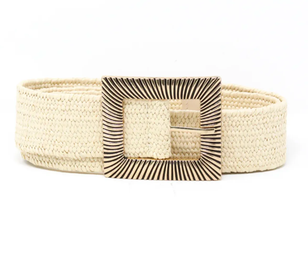 GF Stretch Belt Raffia With Metal Buckle