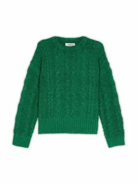 Green cable crewneck