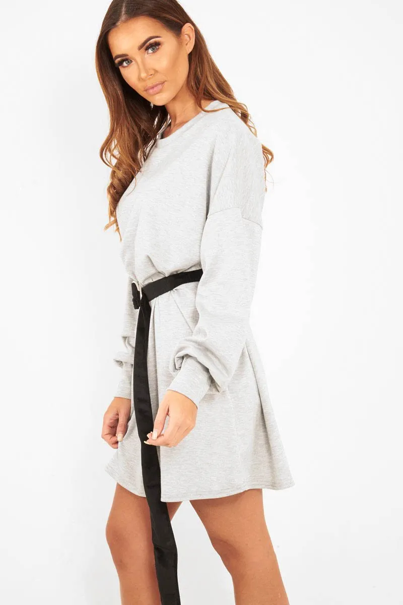 Grey Oversized Jumper Dress - Oaklee