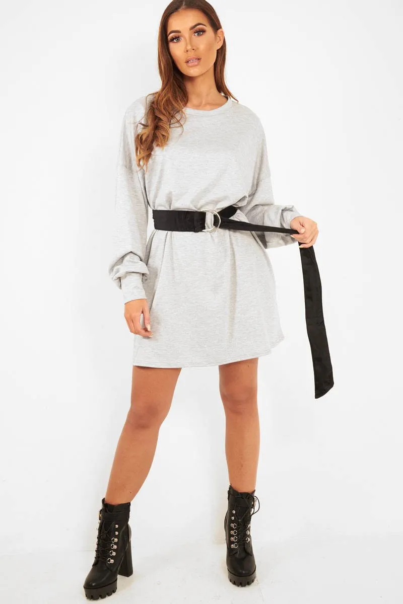 Grey Oversized Jumper Dress - Oaklee