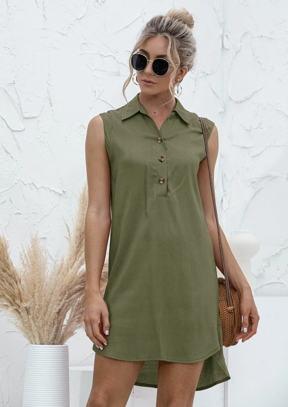 High-Low Button Tunic