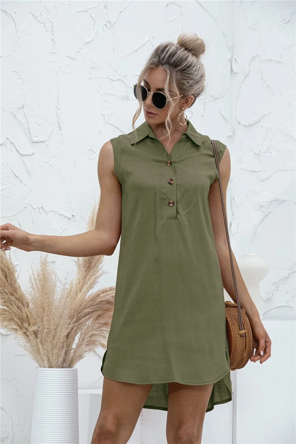 High-Low Button Tunic