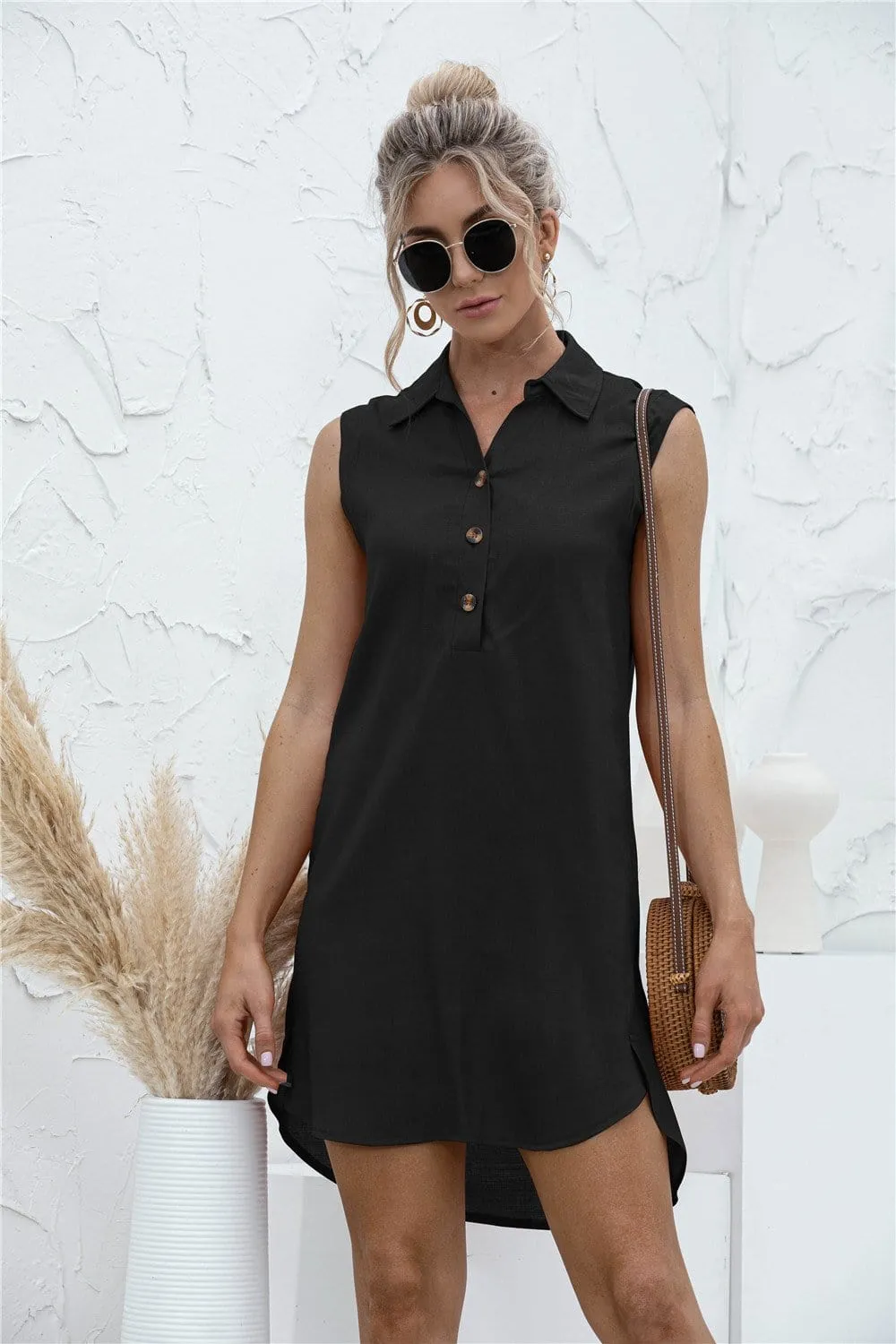 High-Low Button Tunic