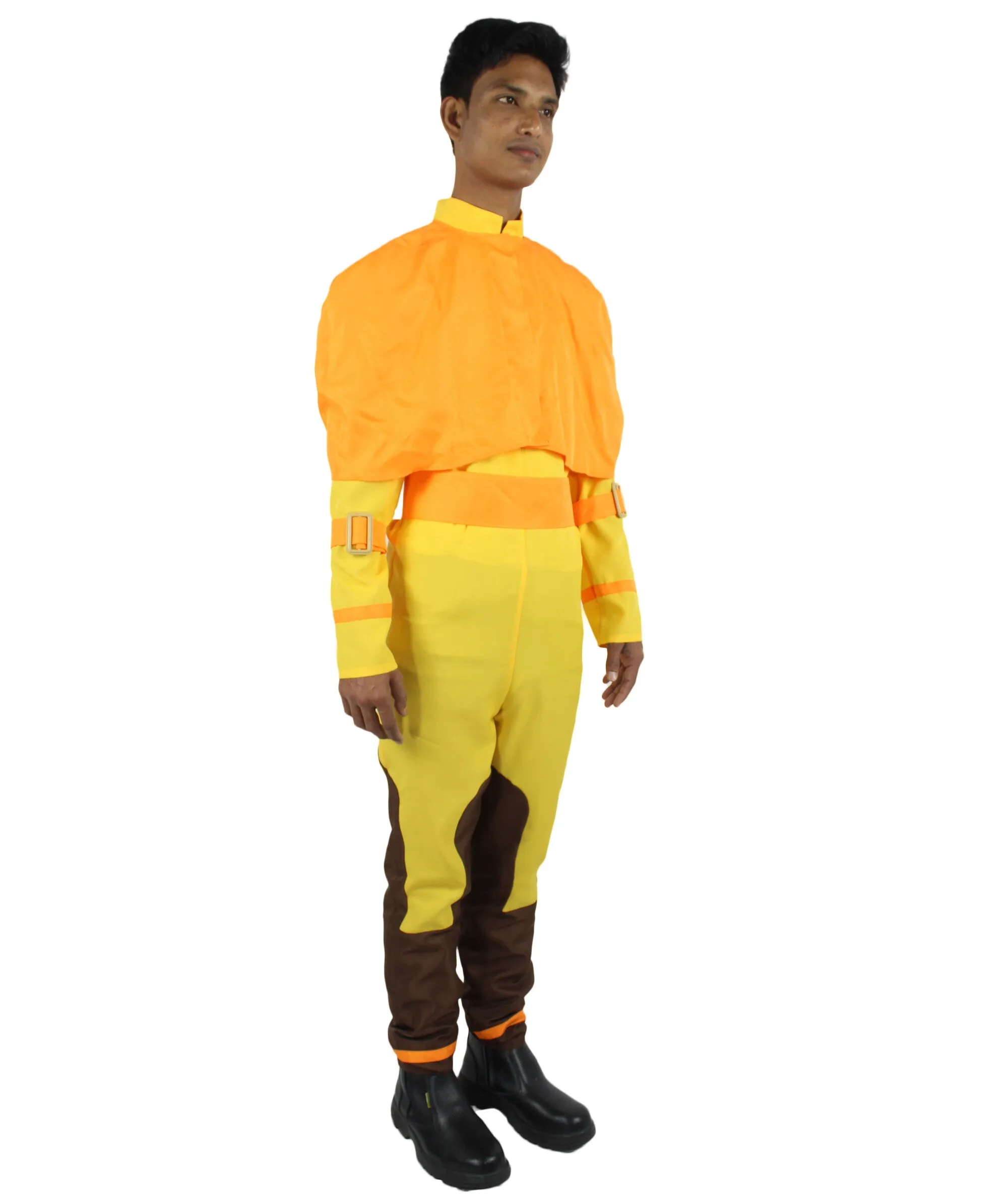 HPO Adult Unisex Orange Straight Long Air Manipulator  Anime Animated Costume