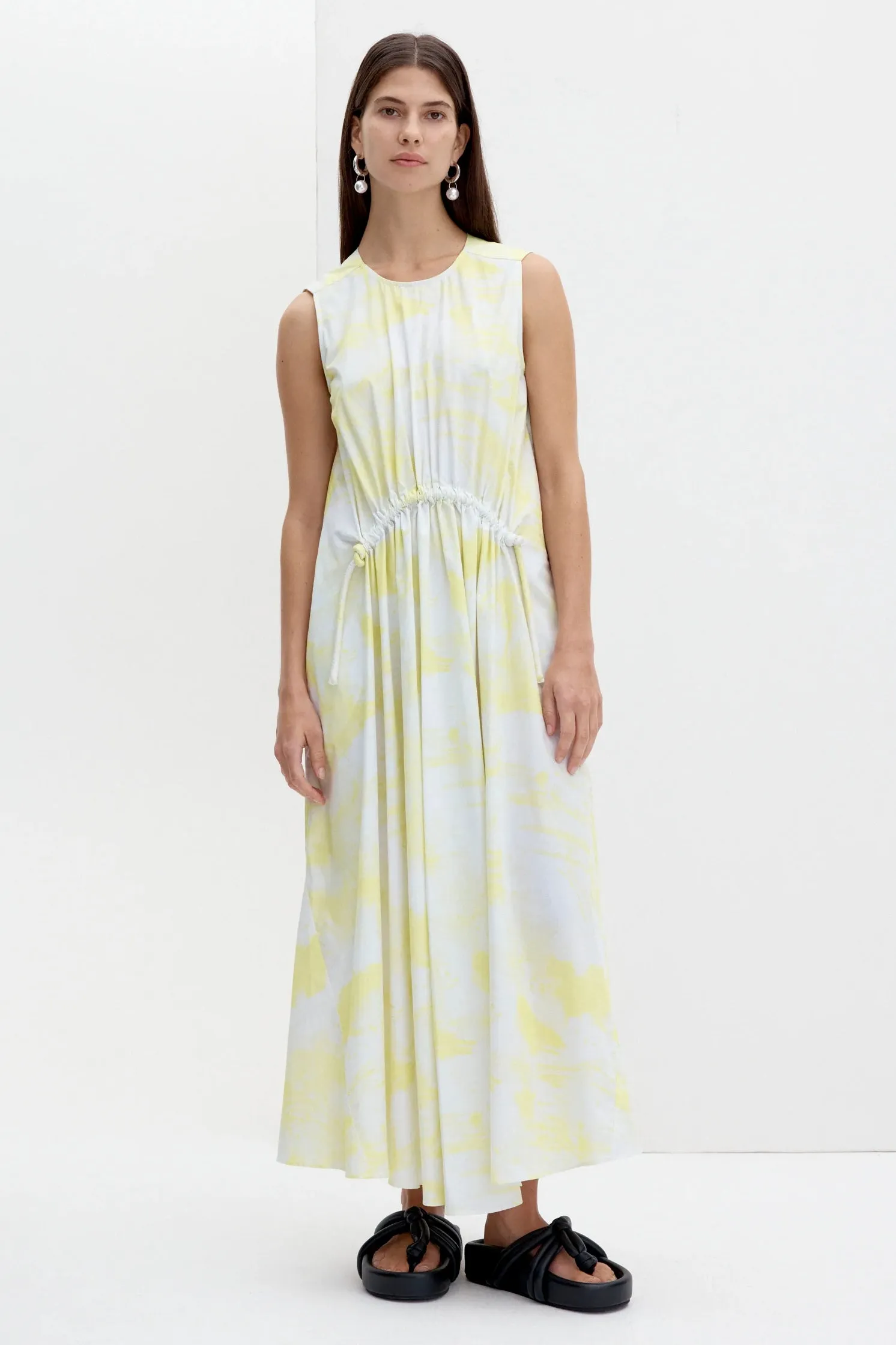 Ida Dress in Cirrus Print Lemon