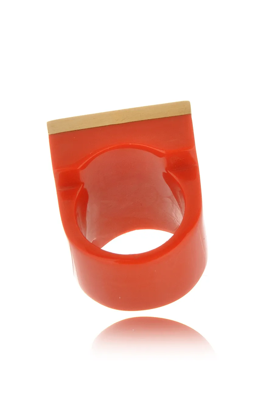 ISHARYA SQUARE Coral Resin Ring