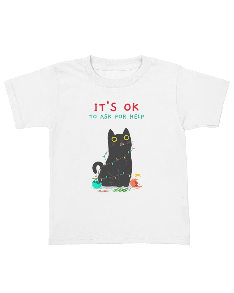 It's OK To Ask For Help (Black Cat) - Youth T-Shirt