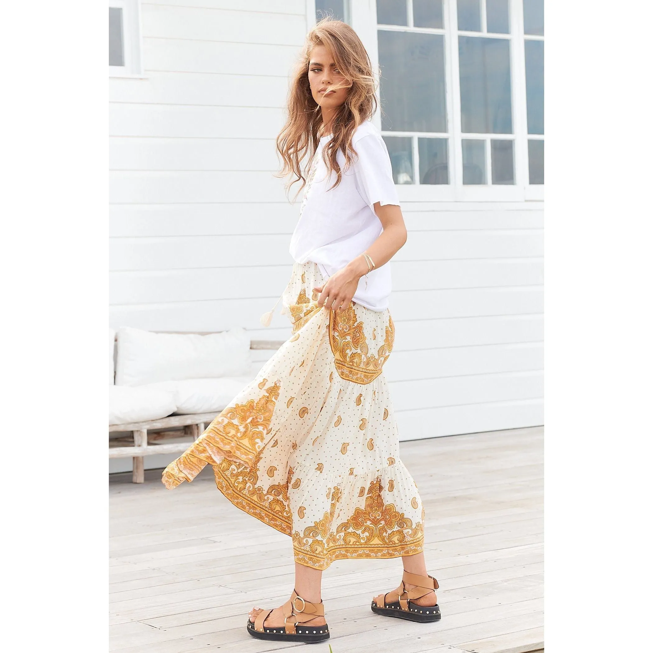 JAASE Sundown Print Riya Maxi Skirt