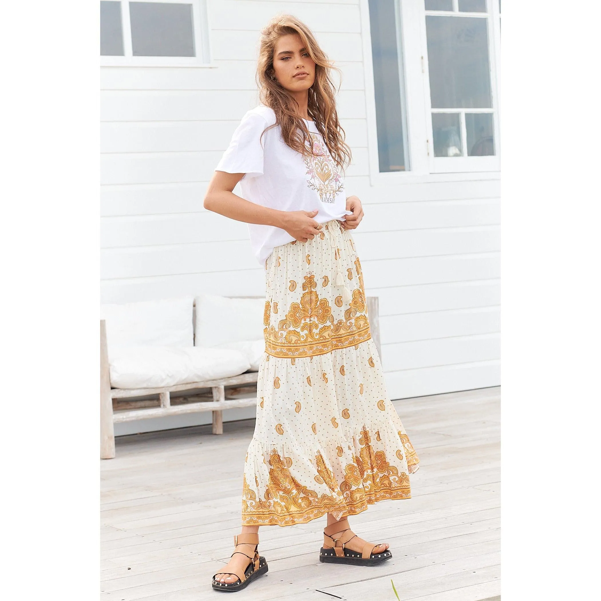 JAASE Sundown Print Riya Maxi Skirt