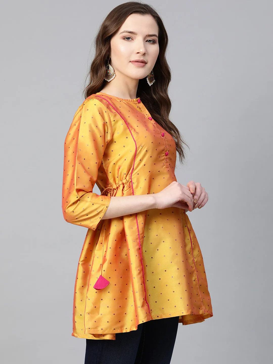 Jashvi Mustard Ethnic Tunic