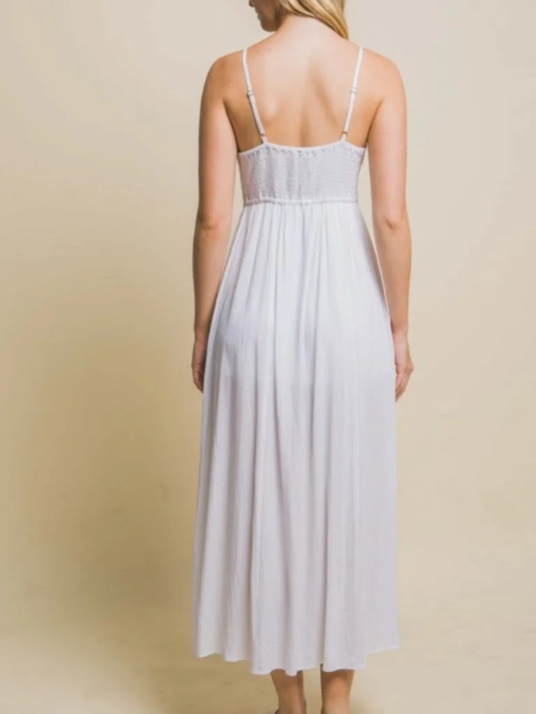 Jessie Open Back Maxi Dress - White