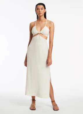 Jetset Plunge Cut Out Dress - Cream