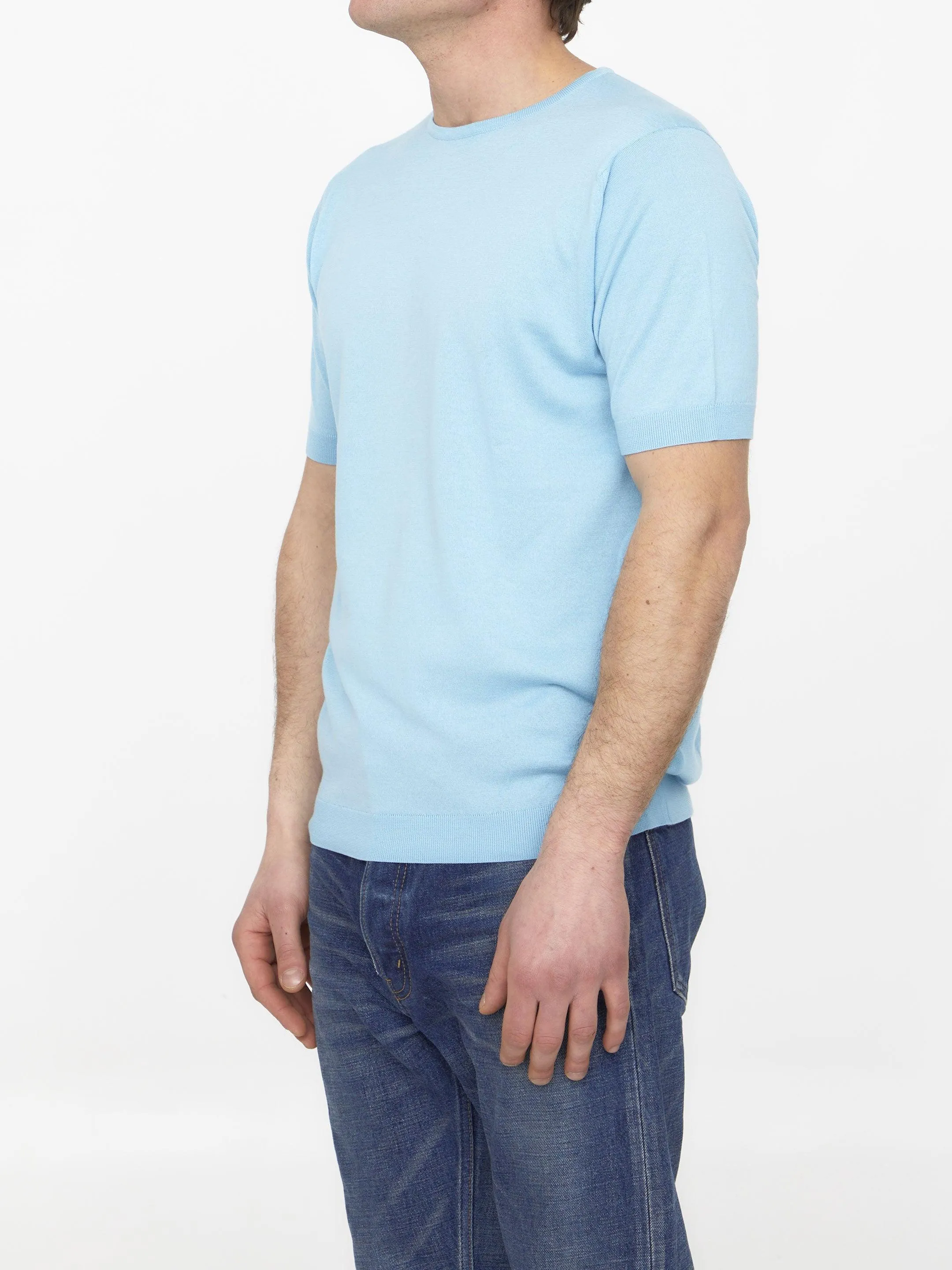 John Smedley Light-blue Cotton Jumper