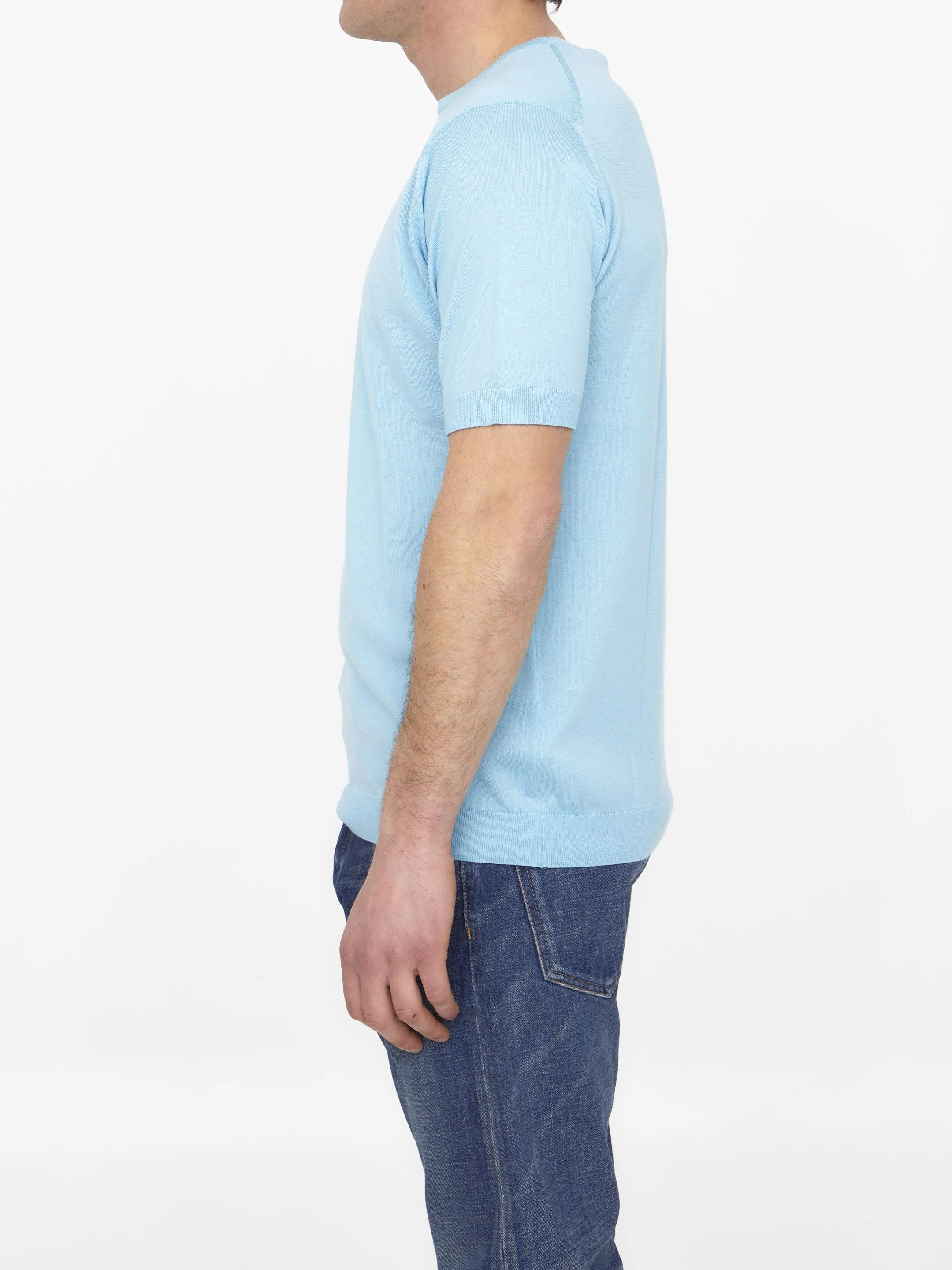 John Smedley Light-blue Cotton Jumper