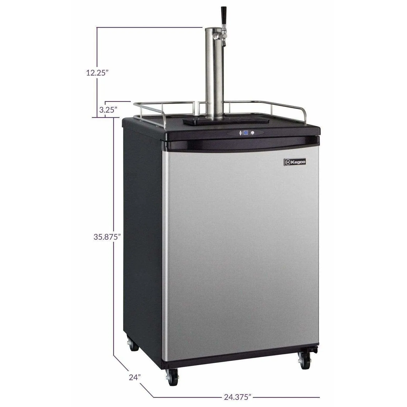 Kegco 24" Wide Cold Brew Coffee Single Tap Stainless Steel Kegerator ICZ163S-1