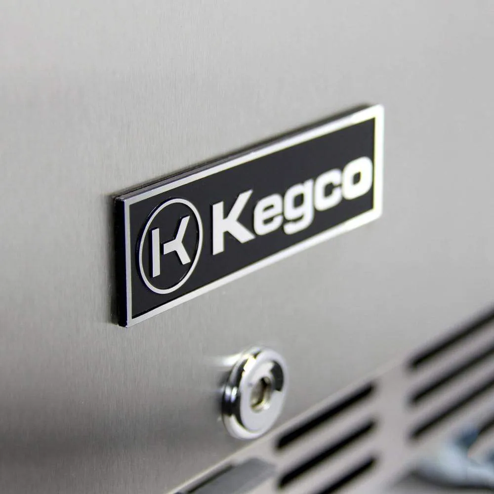 Kegco 24" Wide Dual Tap Stainless Steel Right Hinge Built-in ADA with Kit Kegerator HK48BSA-2