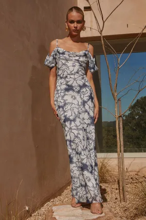 KELANI MAXI DRESS - NAVY FLORAL