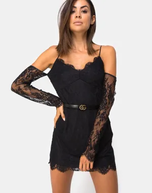 Kusakina Dress in Lace Black