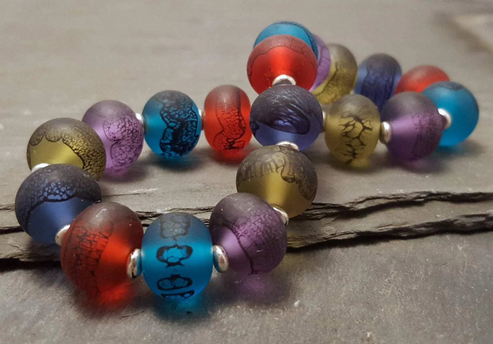 Lampwork Glass Lace Bead Bracelets