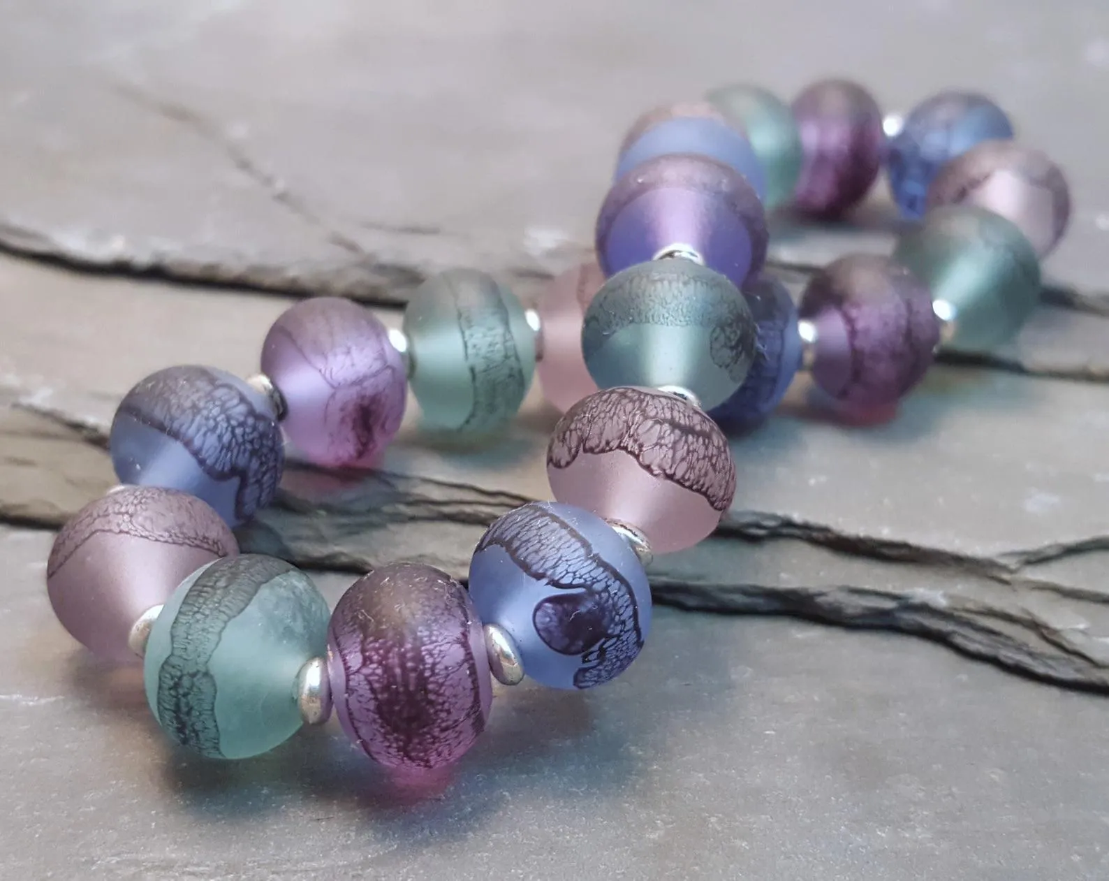 Lampwork Glass Lace Bead Bracelets