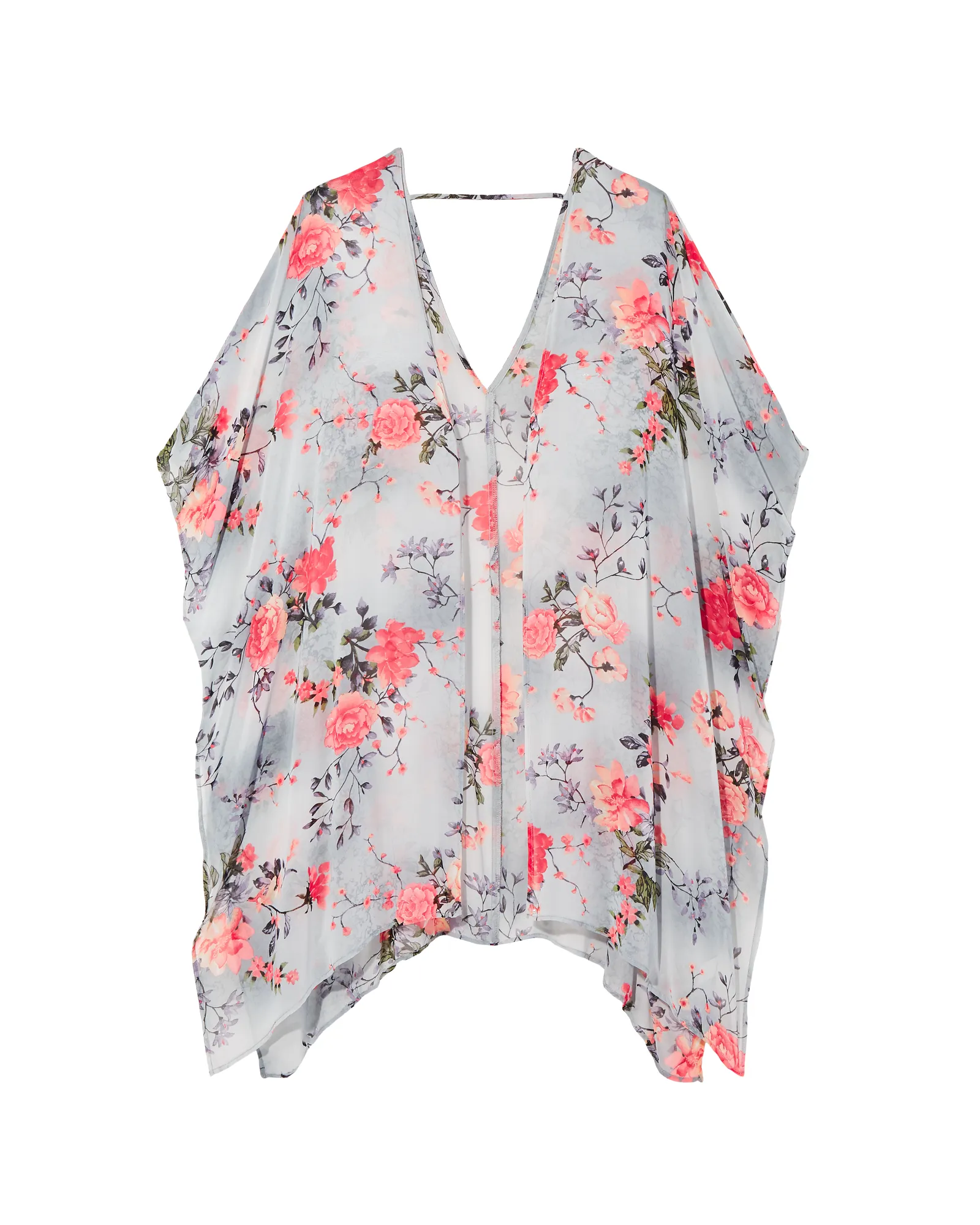 Lana Kimono | Light Grey / Pink