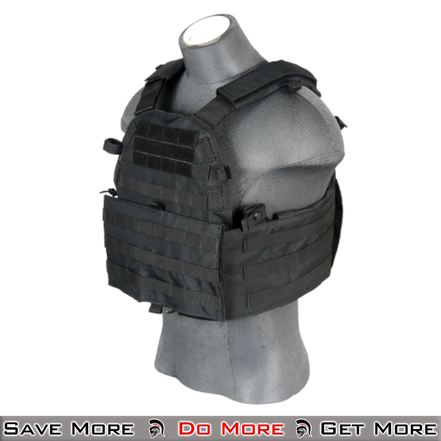 Lancer Tactical Vest W/ Triple Mag Pouch - Black Airsoft Vest Tactical Plate Carrier