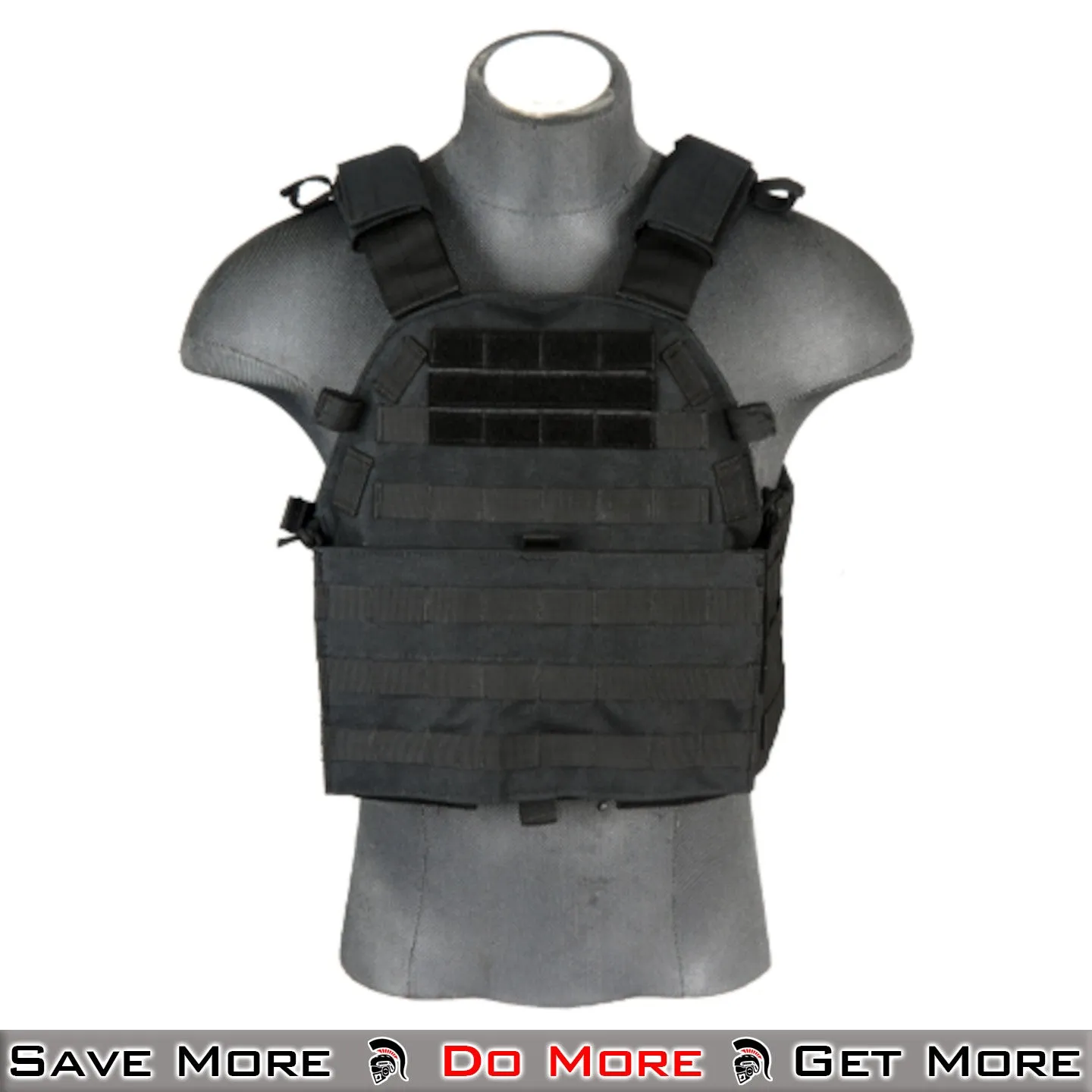 Lancer Tactical Vest W/ Triple Mag Pouch - Black Airsoft Vest Tactical Plate Carrier