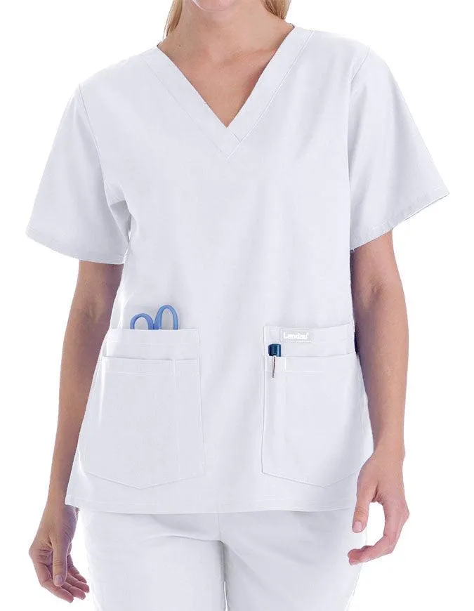 Landau 27.25 Inch Women's V-Neck Nurse Scrub Top