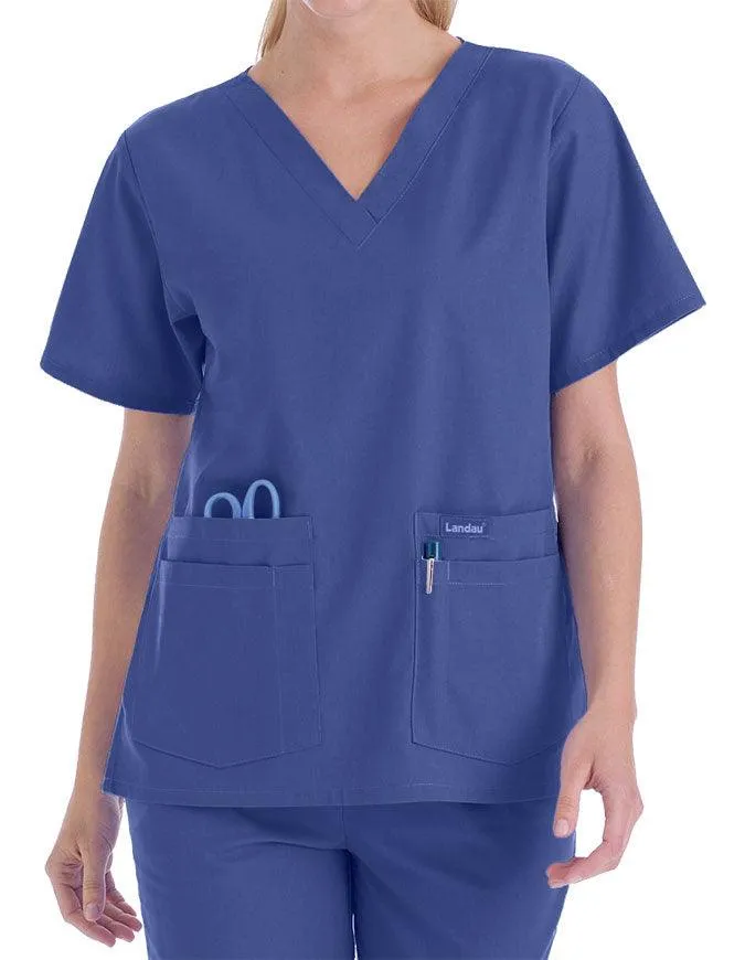 Landau 27.25 Inch Women's V-Neck Nurse Scrub Top