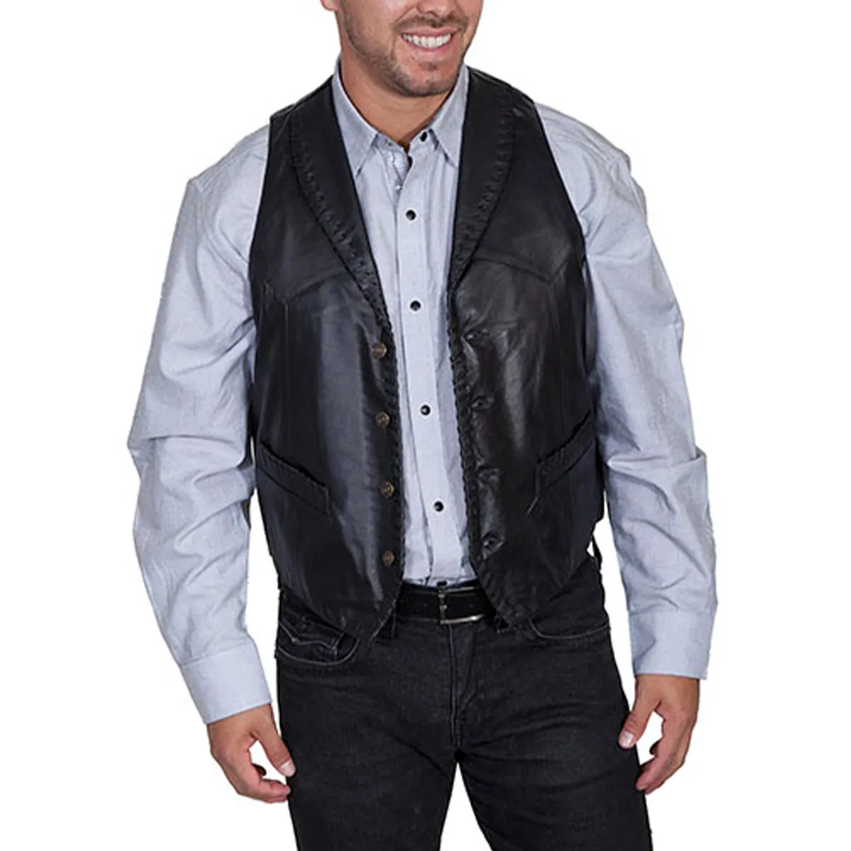 Leather Cowboy Vest