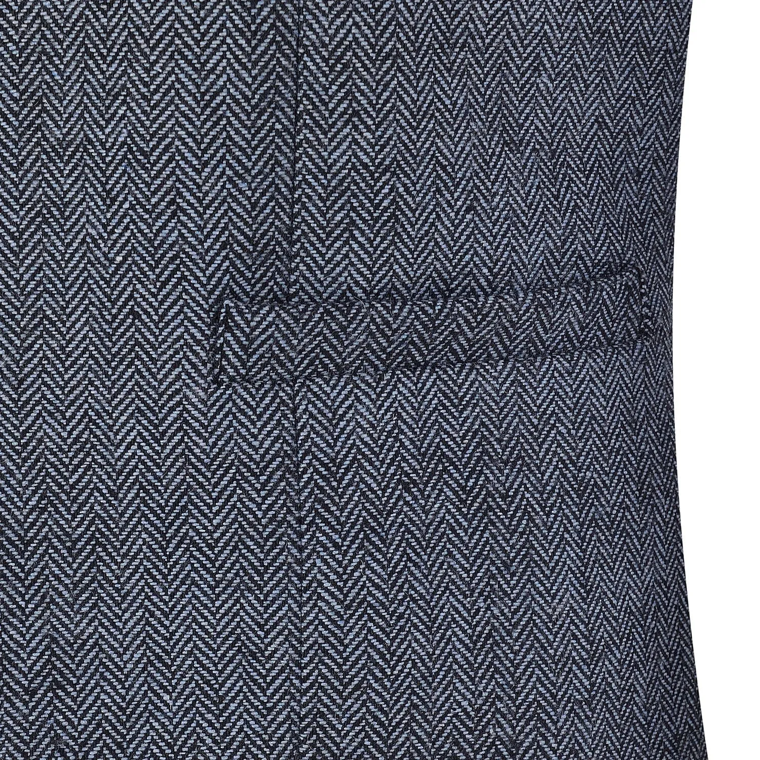 Light Blue Herringbone V Neck Waistcoat