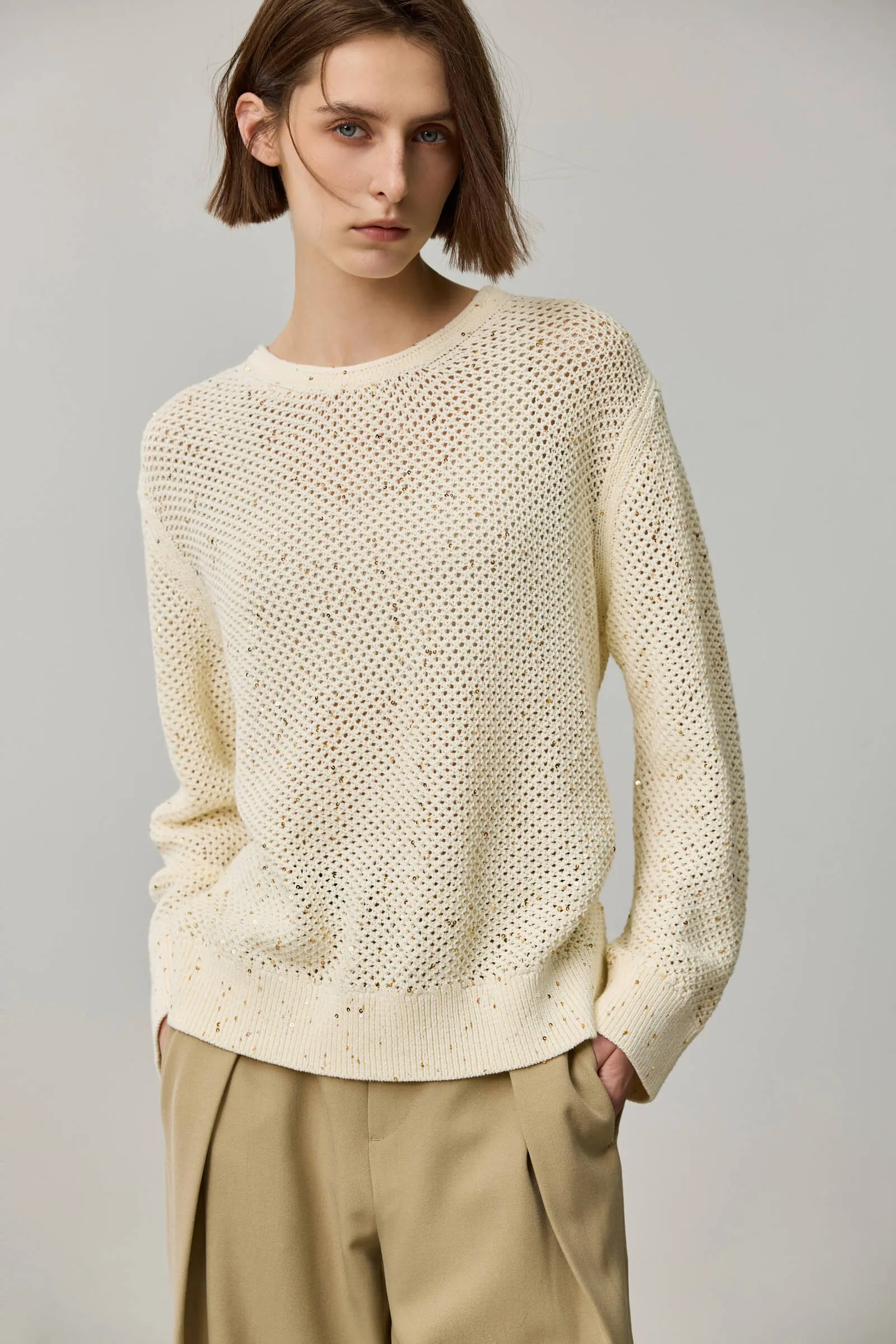 LILY Mesh Knit Pullover