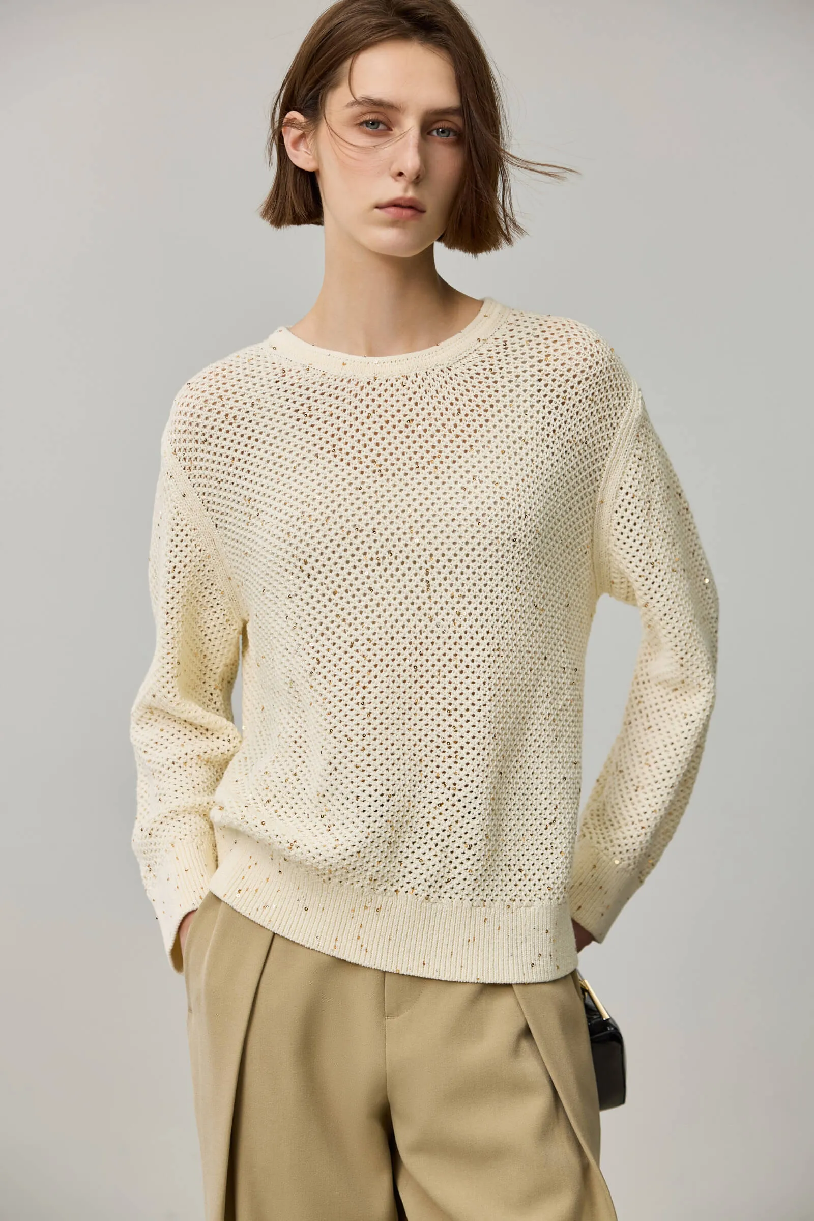 LILY Mesh Knit Pullover