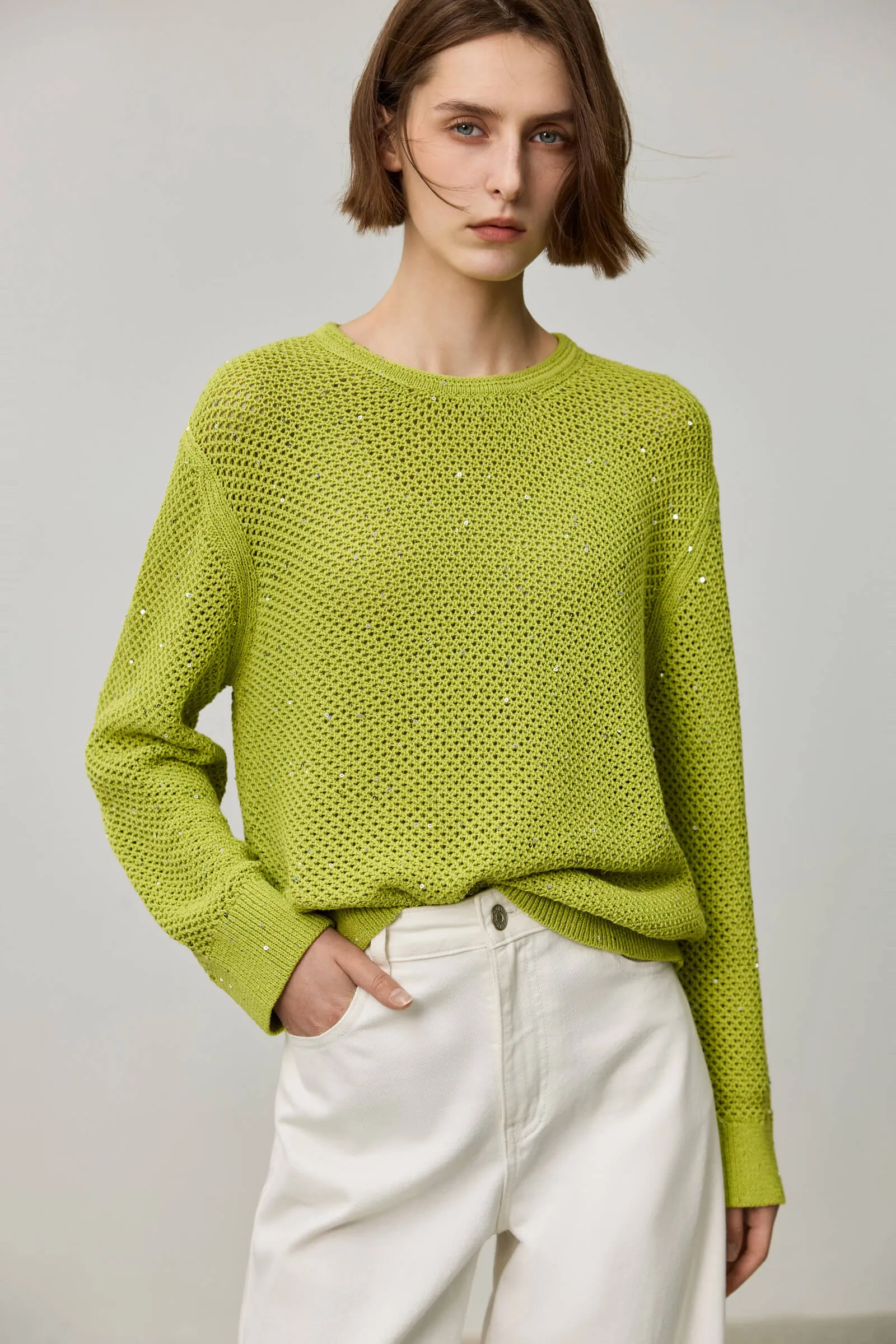 LILY Mesh Knit Pullover