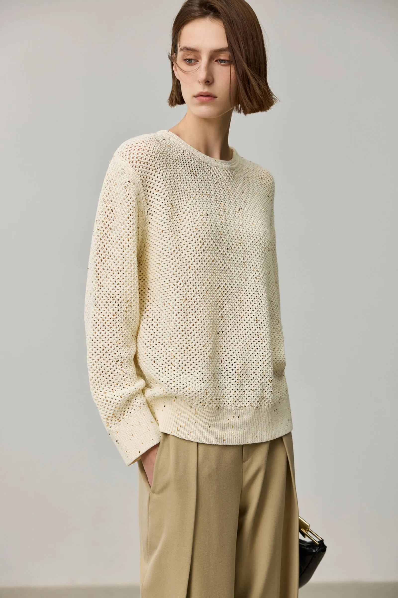 LILY Mesh Knit Pullover