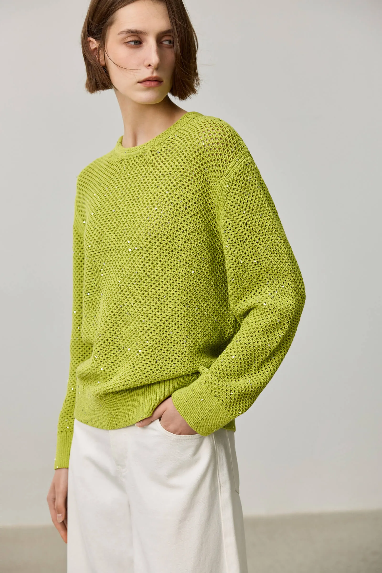 LILY Mesh Knit Pullover