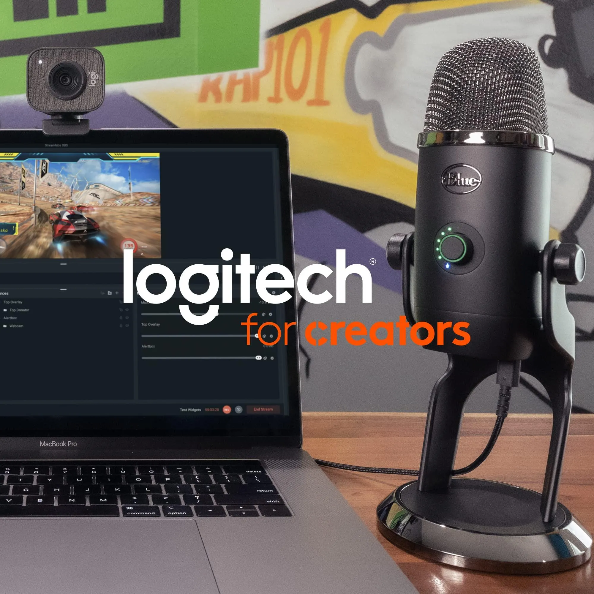 Logitech for Creators Blue Yeti USB Microphone for Gaming, Streaming, Podcasting.