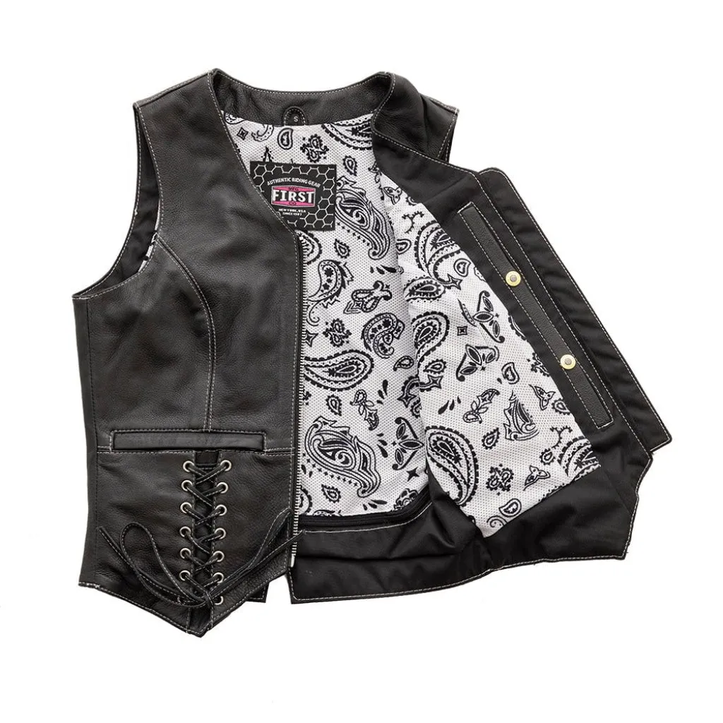 Love Lace Women's Motorcycle Leather Vest - Extreme Biker Leather