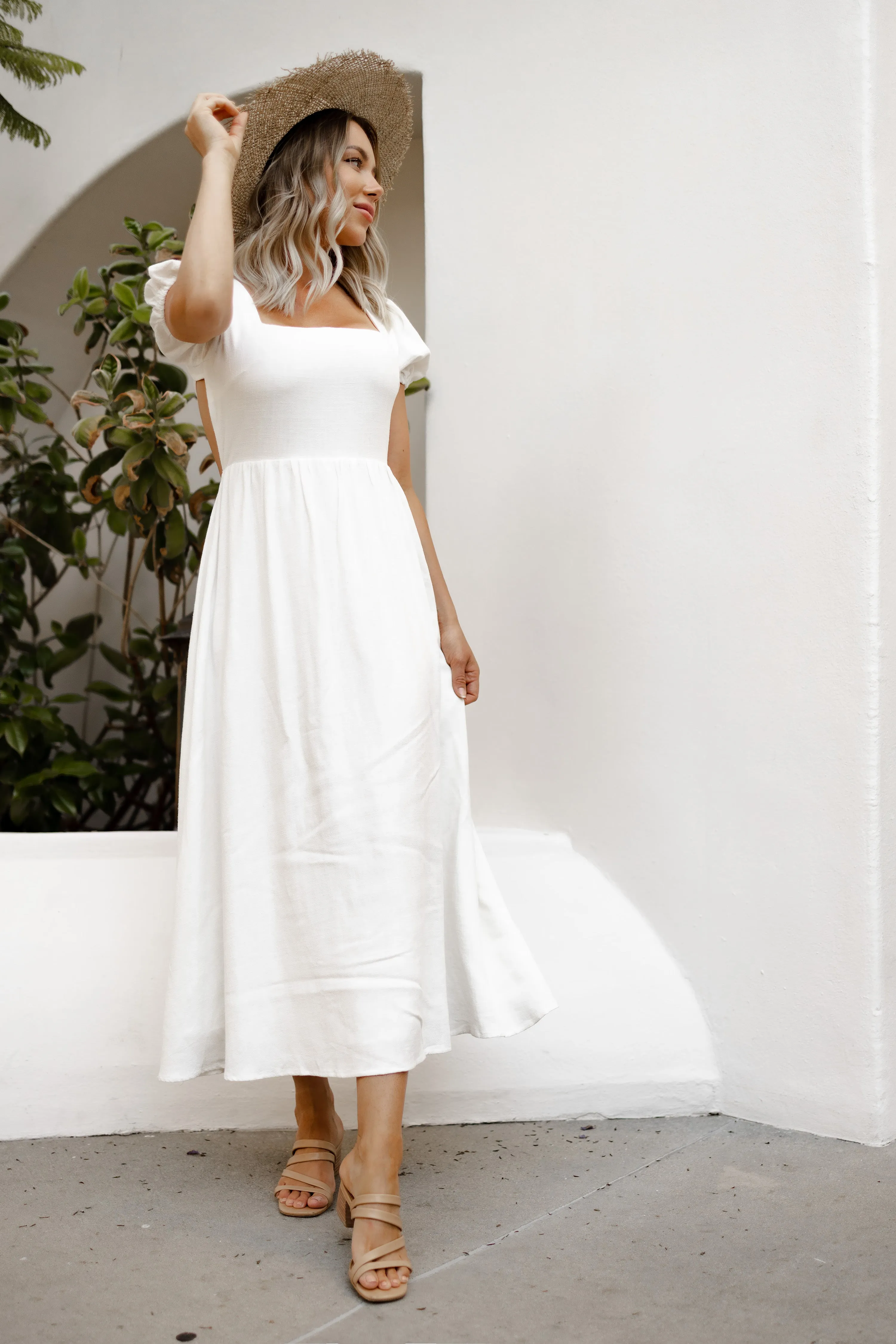 Lucy white Linen maxi