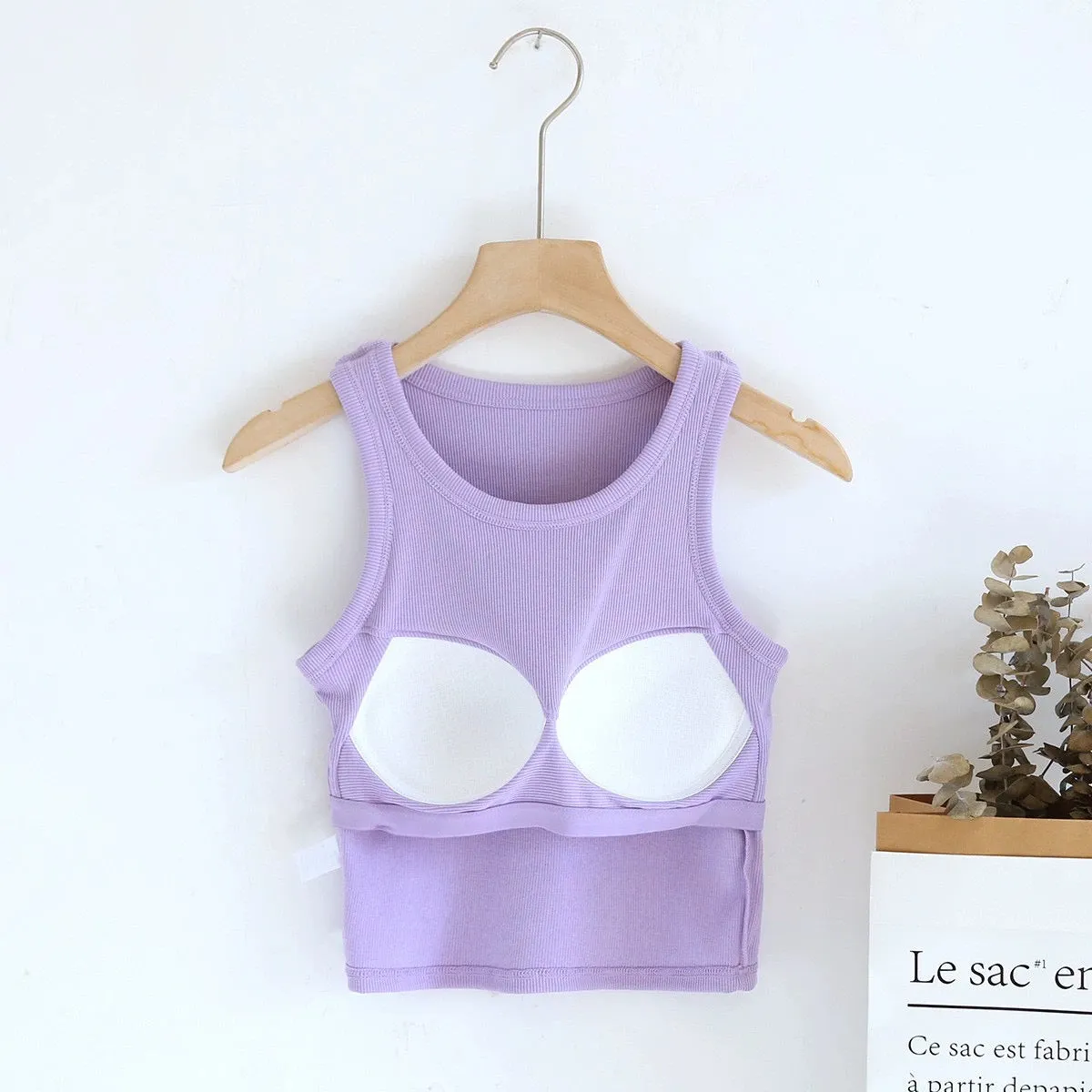 Luked Tank Tops with Inbuilt Bra