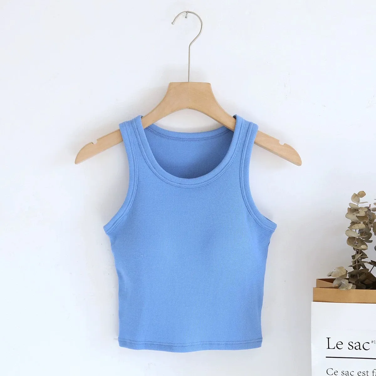 Luked Tank Tops with Inbuilt Bra