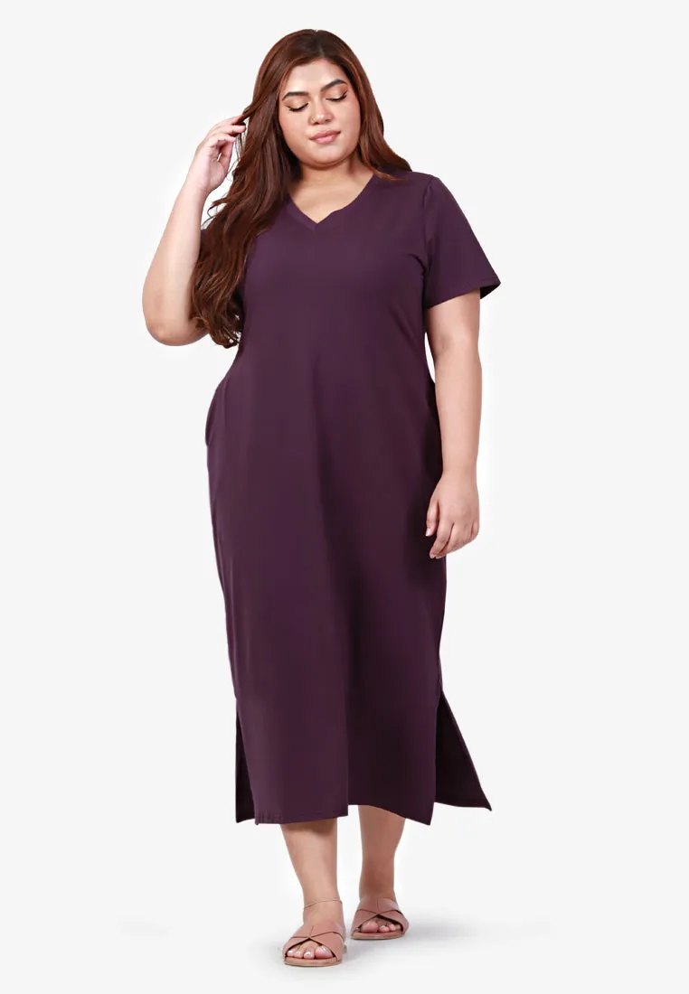 Mackayla V-neck Short Sleeve Maxi Dress - Black