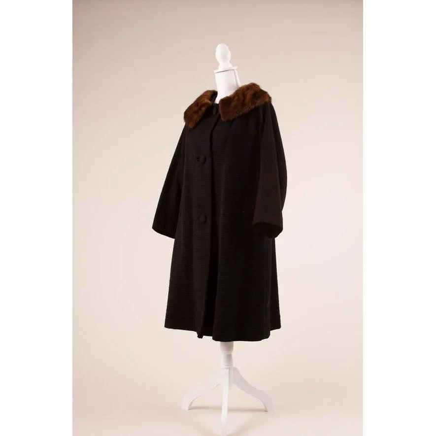 MAISON DE COUTURE 50's Coat with Mink Collar | Size M/L