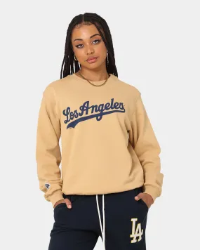 Majestic Athletic Women's Los Angeles Dodgers Heritage Crewneck Tan