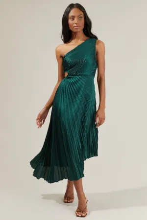 Marigold Aurora Pleated Maxi Dress