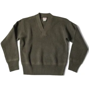 Mechanics Type A-1 Sweater with V-neck - Men's Woolen Knitted Jumper