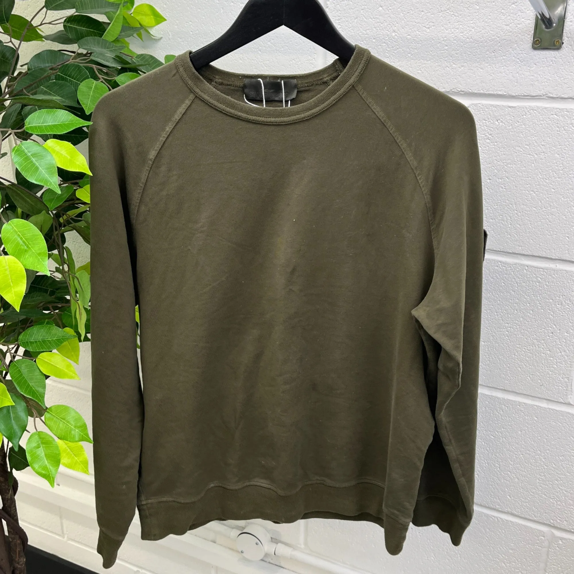 Men's Applique Logo Jumper Khaki Size S