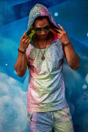 Men's Cosmic Hooded Holographic Tank (More colors and patterns!)