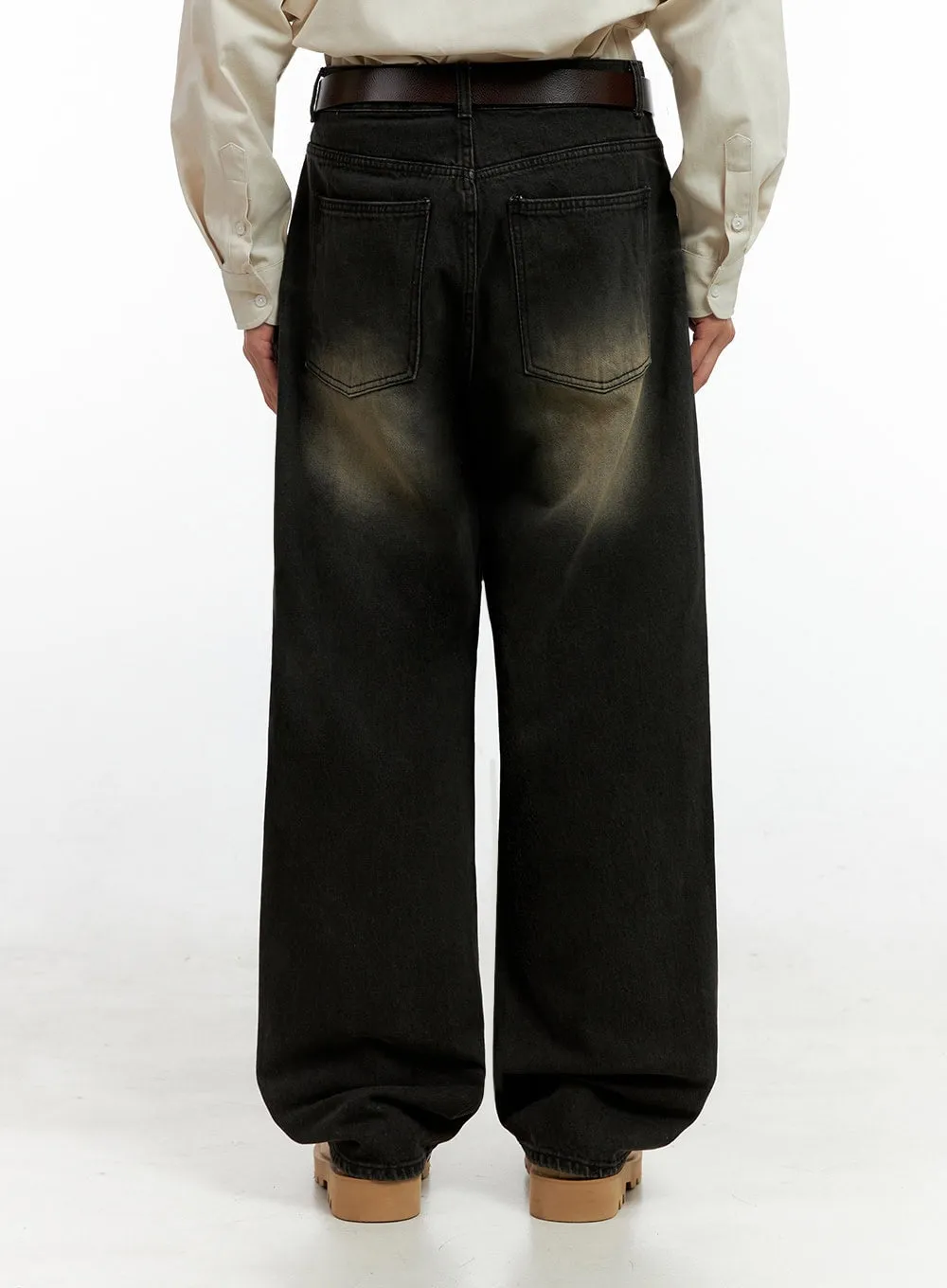 Men's Faded Denim Jeans IN411